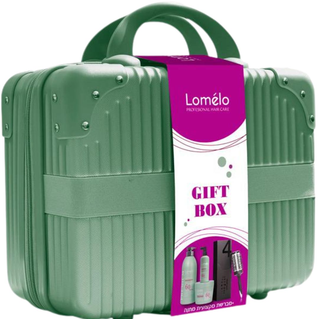 גיפט בוקס מארז לשיער צבוע ולשיער לאחר החלקה LOME`LO שמפו + מסכה + סרום + מברשת פן מקצועית מתנה גיפט בוקס מארז לשיער צבוע ולשיער לאחר החלקה LOME`LO שמפו + מסכה + סרום + מברשת פן מקצועית מתנה