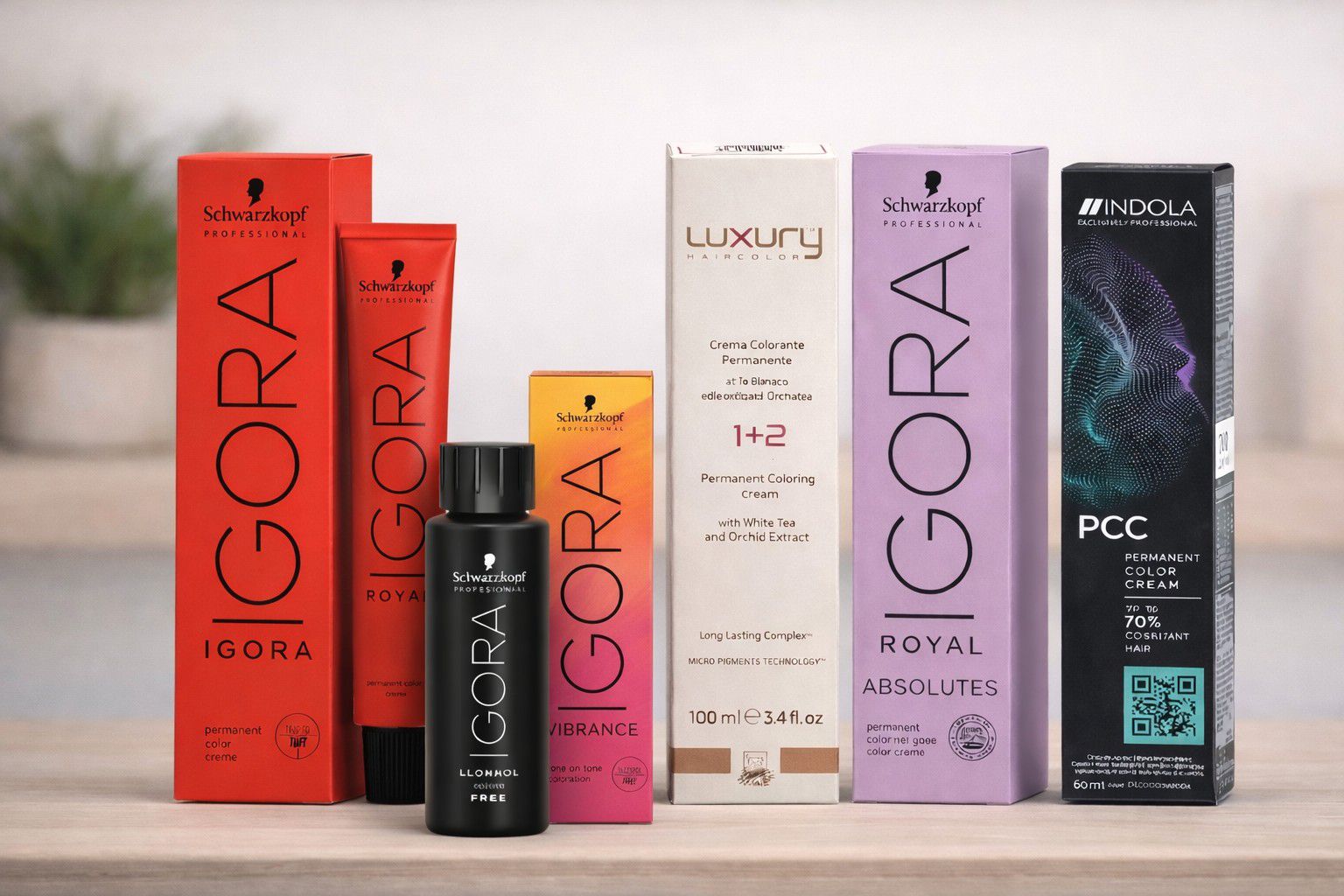 מגוון מוצרי צבעים לשיער מקצועיים זמינים באתר HAIR4YOU